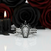 Until Death Rings- Limited Coffin Shape Diamond Wedding Rings-Black Diamonds New York