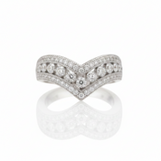 V Shape 3 layered Diamond Option Band-Black Diamonds New York
