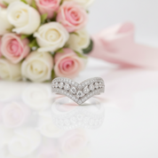 V Shape 3 layered Diamond Option Band-Black Diamonds New York