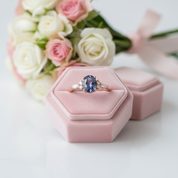 Vintage 14k Rose Gold 1.5 Ct Oval Cut Alexandrite Engagement Ring-Black Diamonds New York
