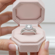 Vintage 1.53 Ctw Round Diamond Engagement Ring Set-Black Diamonds New York