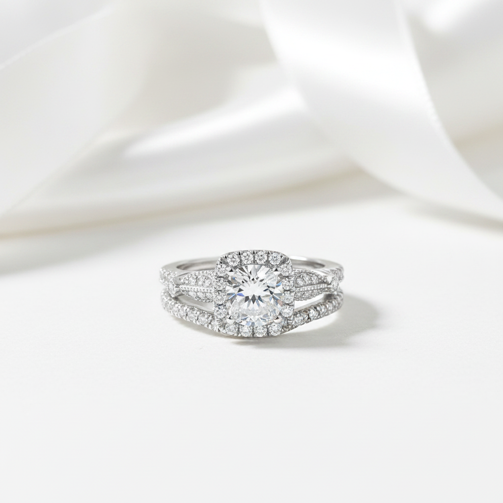 Vintage 1.53 Ctw Round Diamond Option Engagement Ring Set-Black Diamonds New York