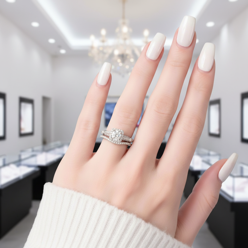 Vintage 1.53 Ctw Round Diamond Engagement Ring Set-Black Diamonds New York