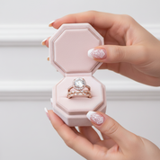 Vintage 3PC Halo Round Cut Wedding Ring Set In Rose Gold-Black Diamonds New York