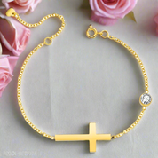 Vintage 4mm Diamond Cross Bracelet-Black Diamonds New York