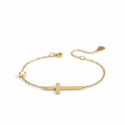Vintage 4mm Diamond Option Cross Bracelet-Black Diamonds New York