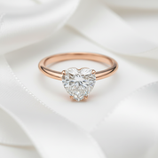 Vintage 9k Rose Gold 1.5 Ct Heart Diamond Option Engagement Ring-Black Diamonds New York