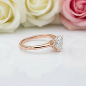 Vintage 9k Rose Gold 1.5 Ct Heart Diamond Engagement Ring-Black Diamonds New York