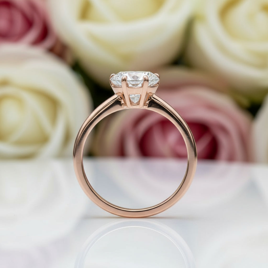 Vintage 9k Rose Gold 1.5 Ct Heart Diamond Engagement Ring-Black Diamonds New York