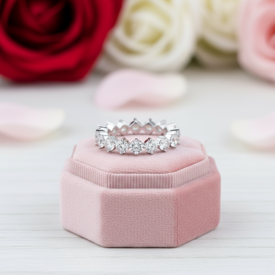 Vintage Art Round Cut Women's Wedding Band-Black Diamonds New York