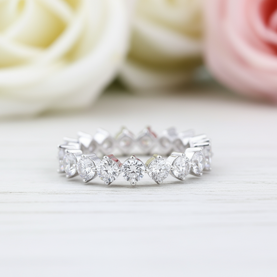 Vintage Art Round Cut Women's Wedding Band-Black Diamonds New York