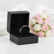 Vintage Black Brushed Tungsten Carbide Wedding Band-Black Diamonds New York