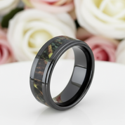 Vintage Black Ceramic Men's Wedding Band-Black Diamonds New York