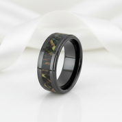 Vintage Black Ceramic Men's Wedding Band-Black Diamonds New York