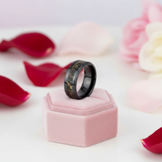 Vintage Black Ceramic Men's Wedding Band-Black Diamonds New York