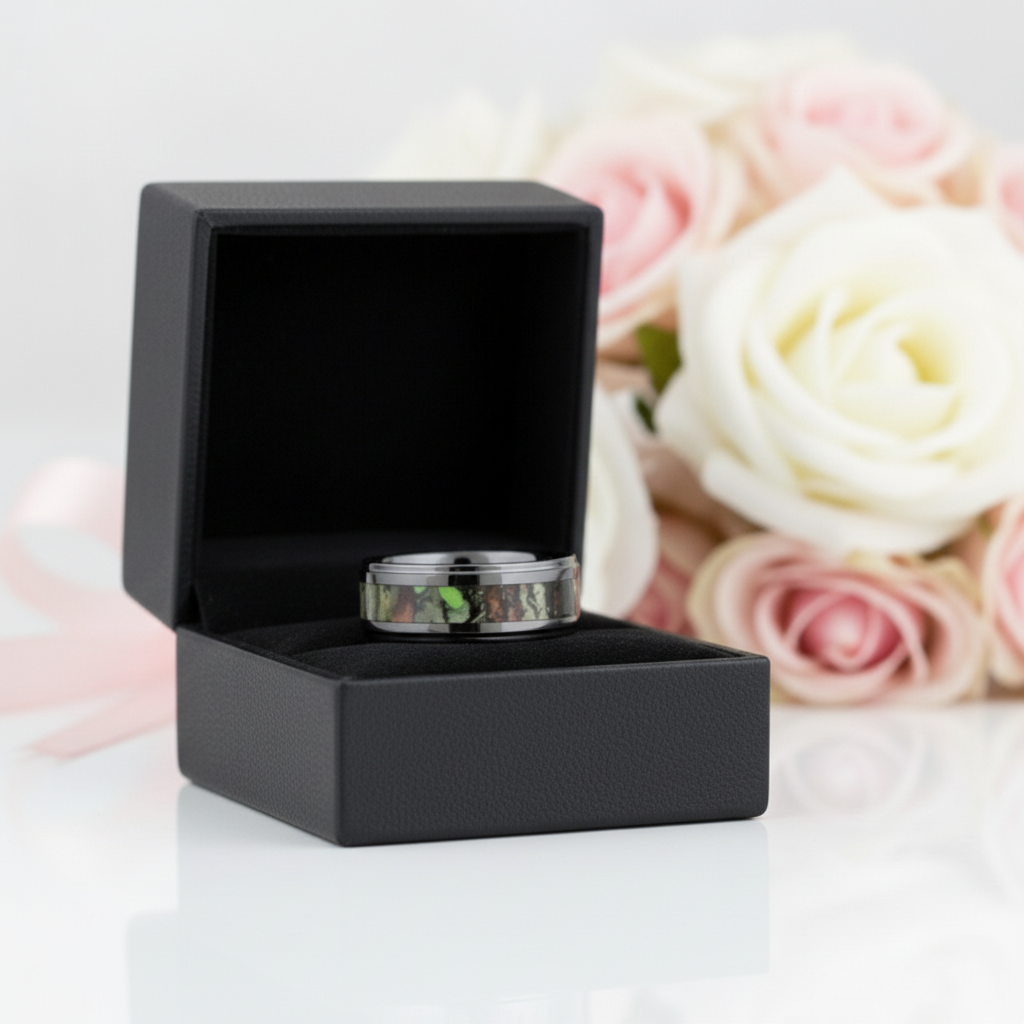 Vintage Black Ceramic Men's Wedding Band-Black Diamonds New York