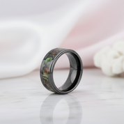 Vintage Black Ceramic Men's Wedding Band-Black Diamonds New York