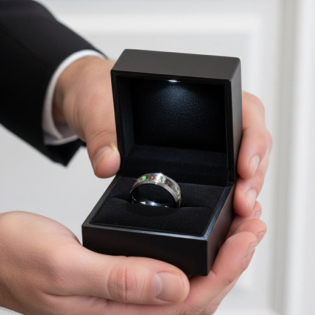 Vintage Black Ceramic Men's Wedding Band-Black Diamonds New York