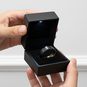 Vintage Black Tungsten Carbide Wedding Band-Black Diamonds New York