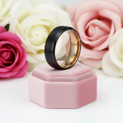 Vintage Black Tungsten Carbide Wedding Band-Black Diamonds New York