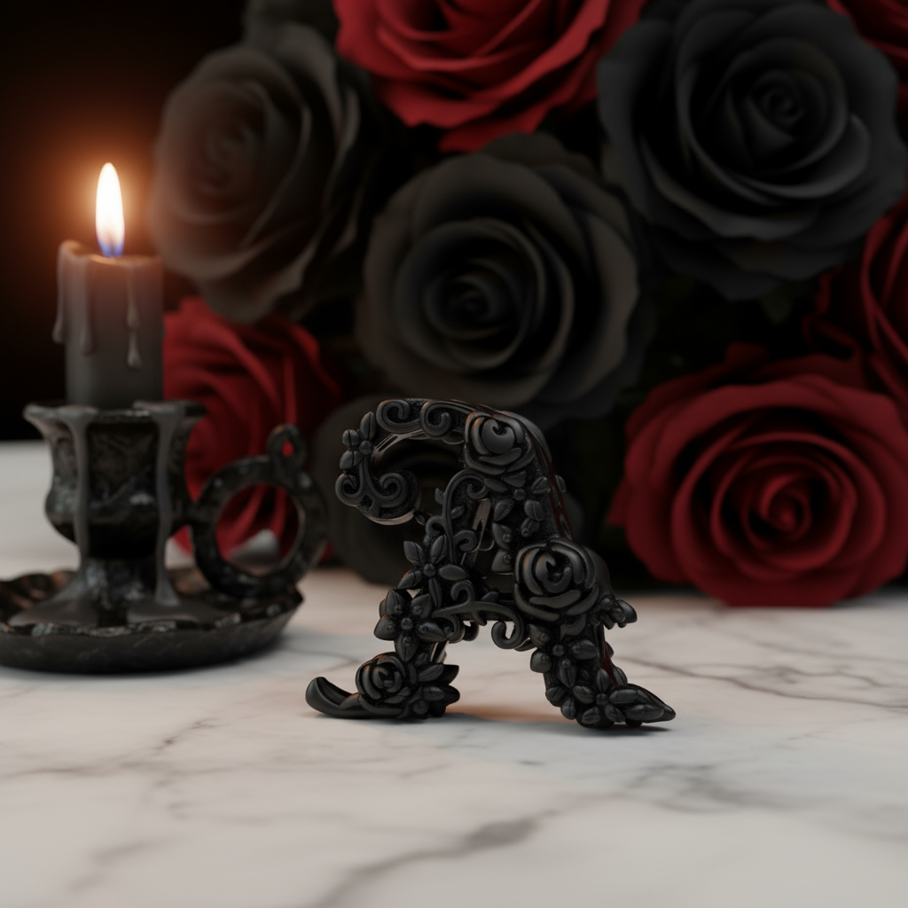 Vintage Diablo Rose Series Flower Charms-Black Diamonds New York