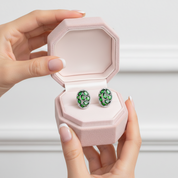 Vintage Earrings 6.86Ct Chrome Diopside Gemstone Stud Earrings-Black Diamonds New York