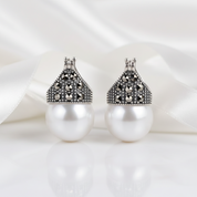 Vintage Fashion Drop Earrings-Black Diamonds New York