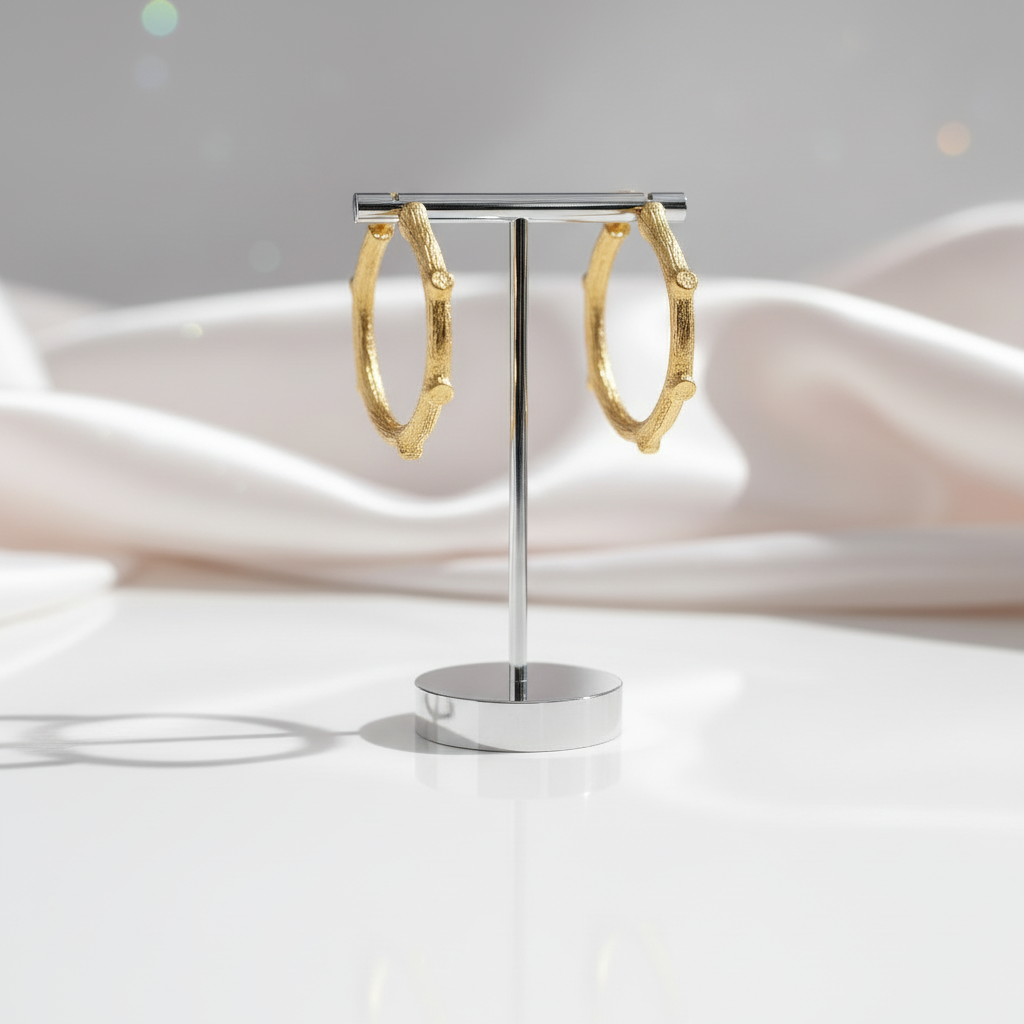 Vintage Fashion Hoop Earrings-Black Diamonds New York