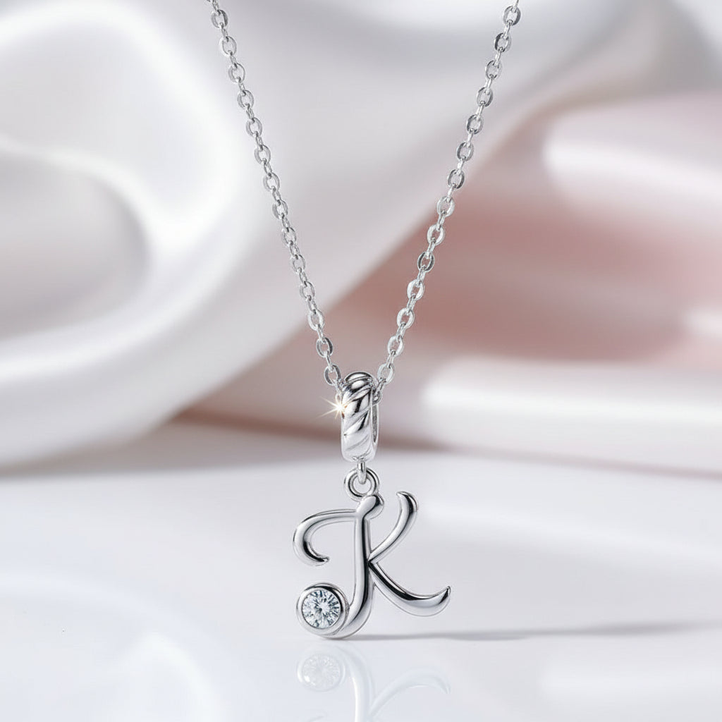Vintage Letter Pendant Necklace with Diamond Option-Black Diamonds New York