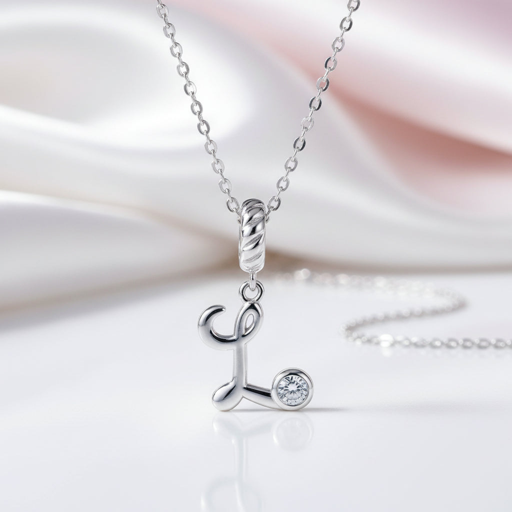 Vintage Letter Pendant Necklace with Diamond Option-Black Diamonds New York