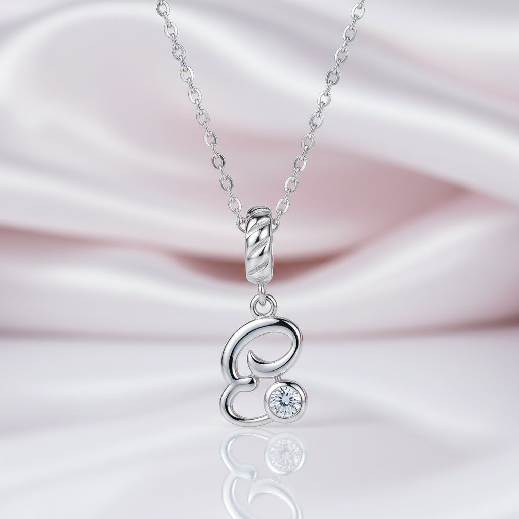 Vintage Letter Pendant Necklace with Diamond Option-Black Diamonds New York