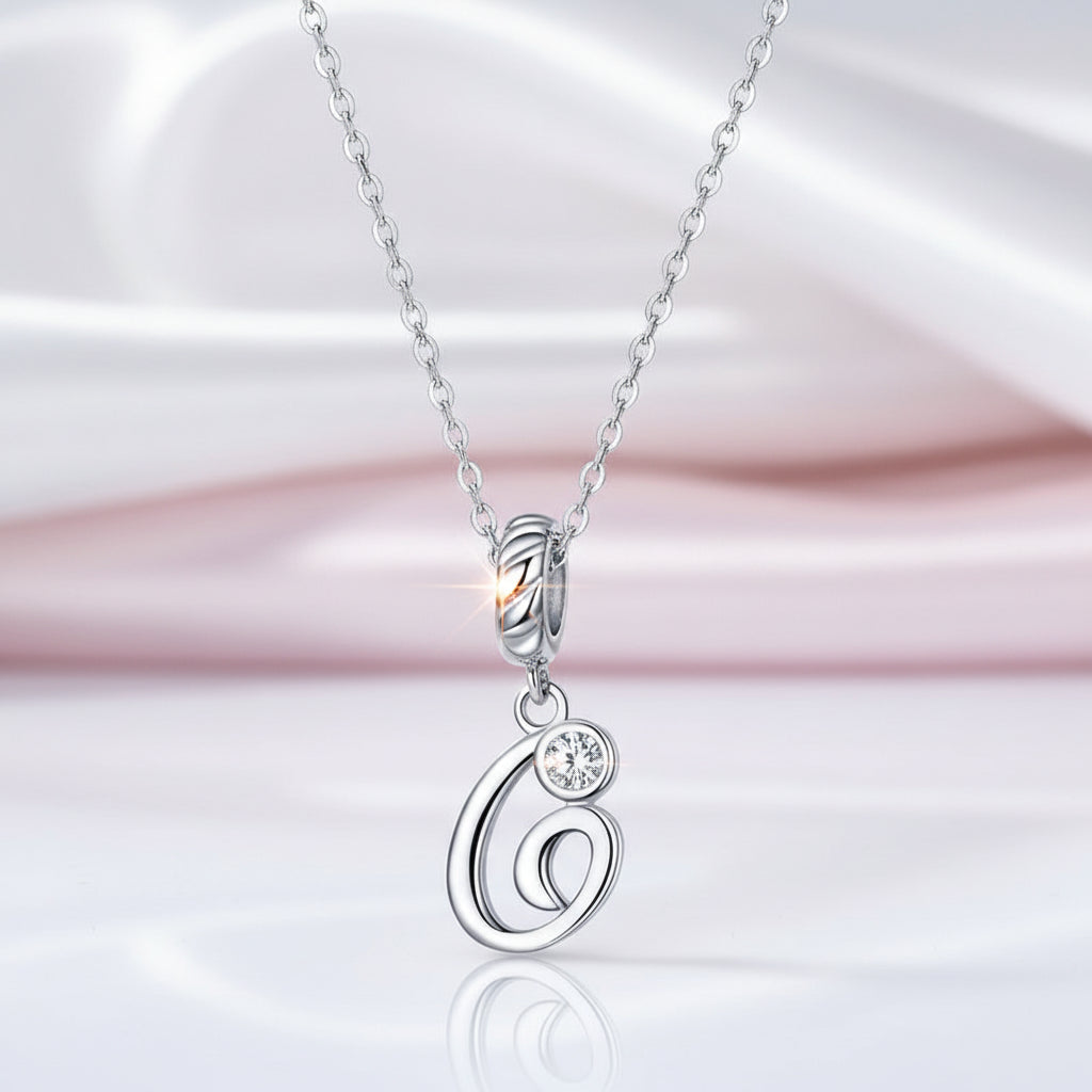 Vintage Letter Pendant Necklace with Diamond Option-Black Diamonds New York