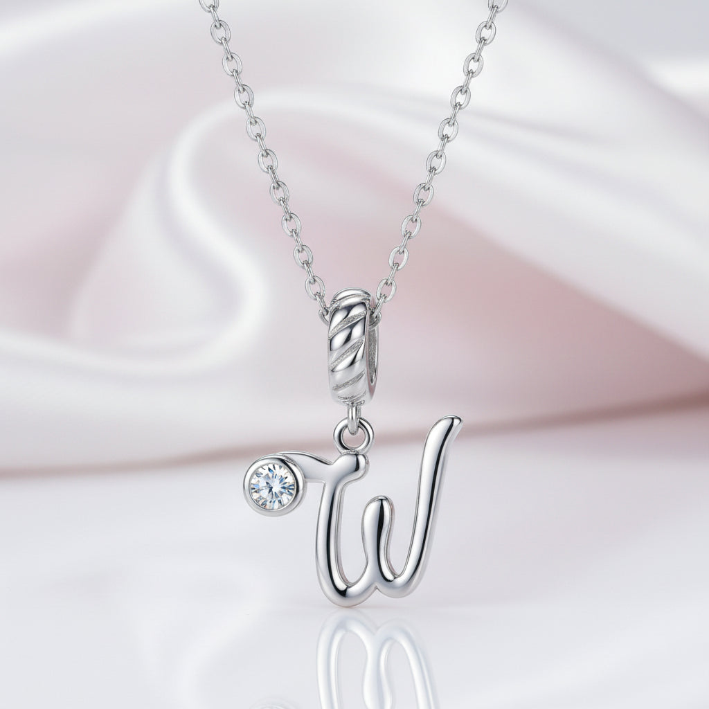 Vintage Letter Pendant Necklace with Diamond Option-Black Diamonds New York