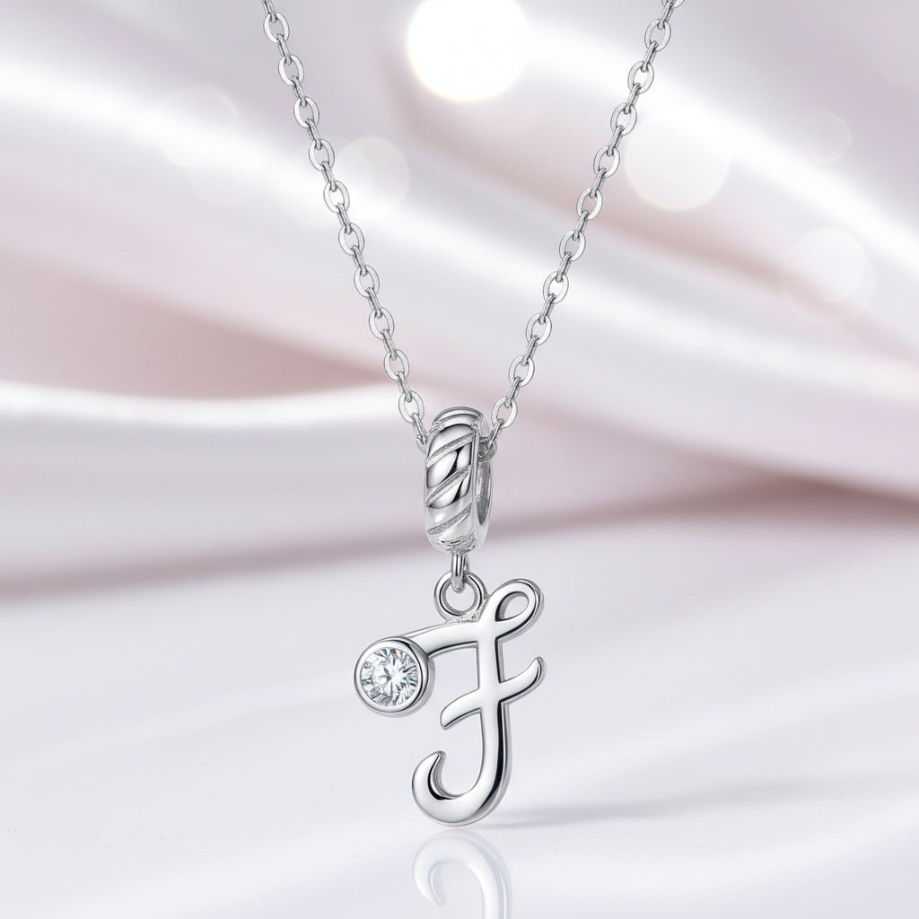 Vintage Letter Pendant Necklace with Diamond Option-Black Diamonds New York