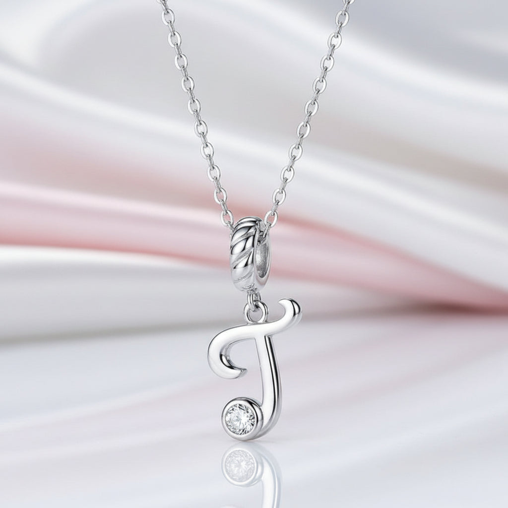 Vintage Letter Pendant Necklace with Diamond Option-Black Diamonds New York