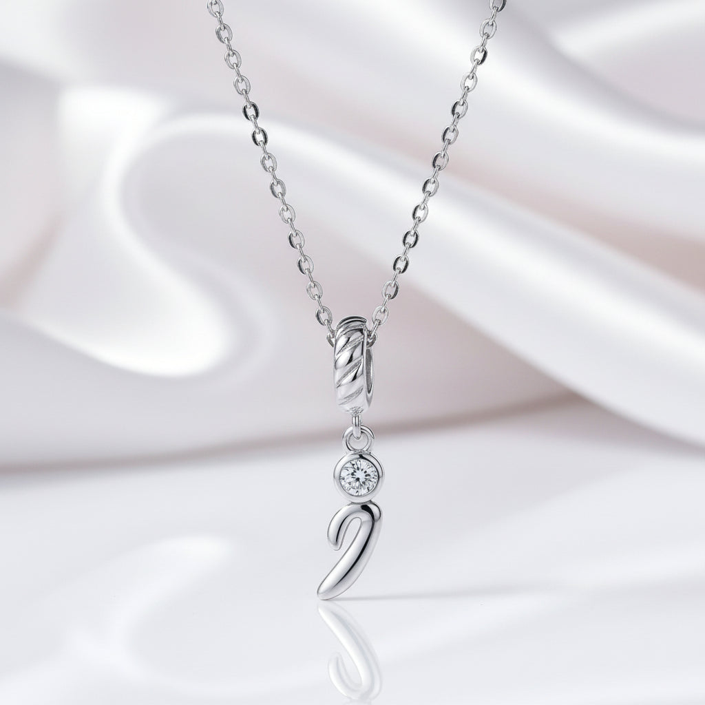 Vintage Letter Pendant Necklace with Diamond Option-Black Diamonds New York
