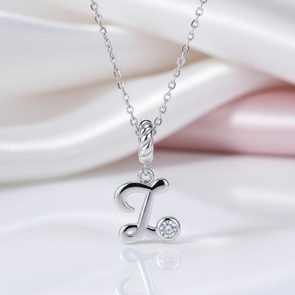 Vintage Letter Pendant Necklace with Diamond Option-Black Diamonds New York