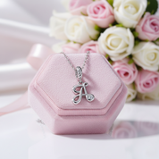 Vintage Letter Pendant Necklace with Diamond Option-Black Diamonds New York