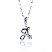Vintage Letter Pendant Necklace with Diamond Option-Black Diamonds New York