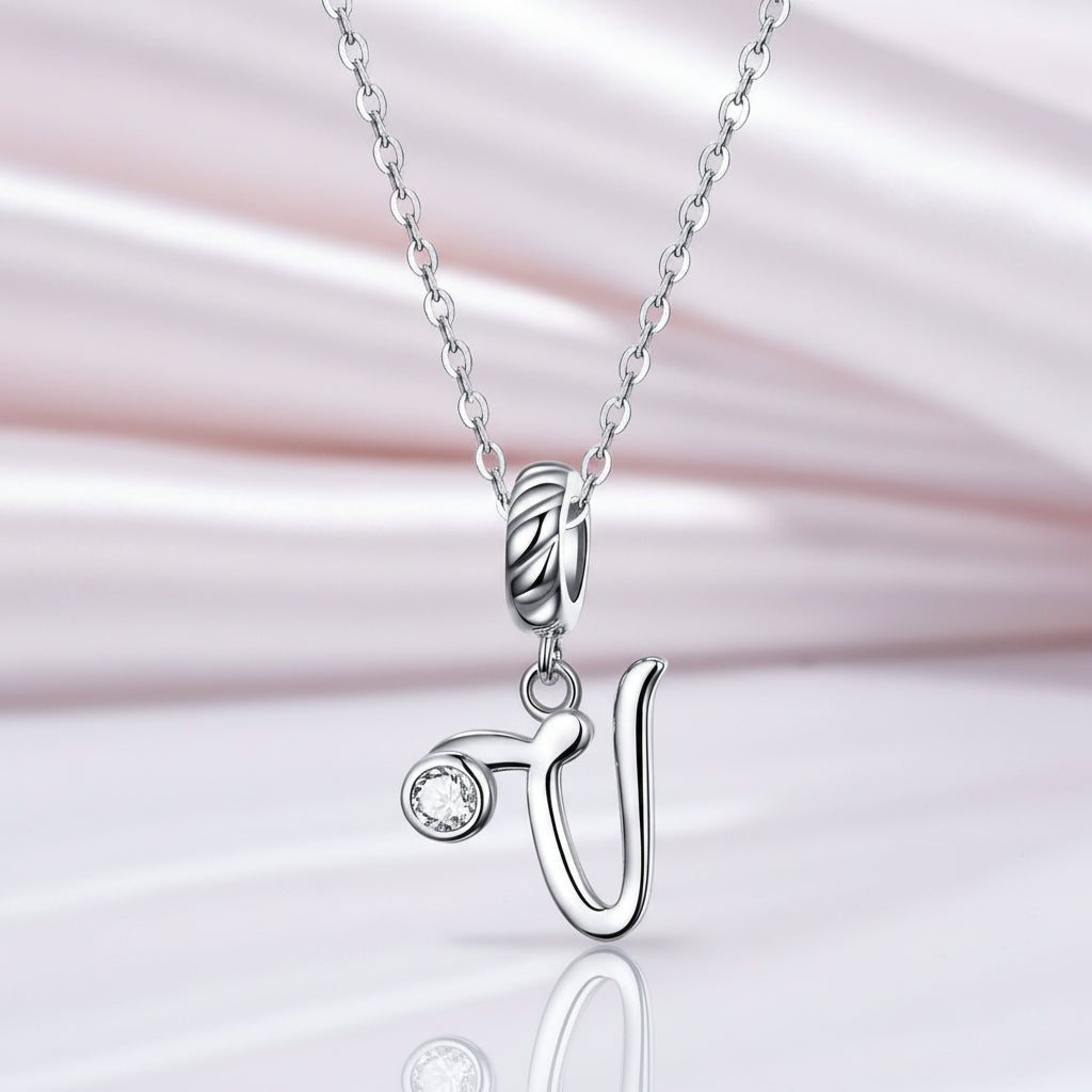 Vintage Letter Pendant Necklace with Diamond Option-Black Diamonds New York