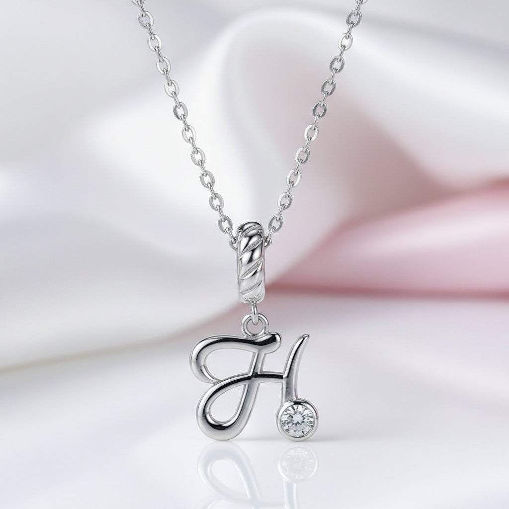 Vintage Letter Pendant Necklace with Diamond Option-Black Diamonds New York
