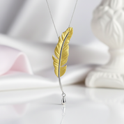 Vintage Long Goose Feather Necklace-Black Diamonds New York