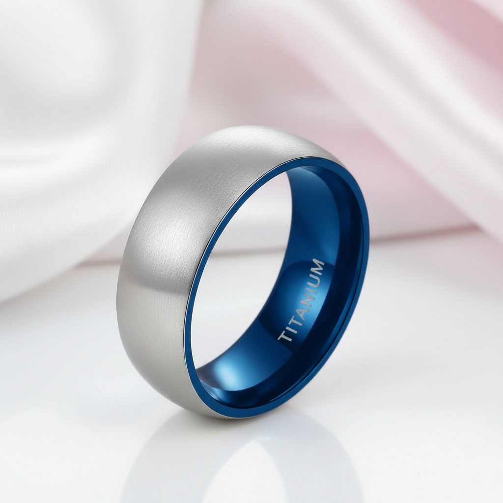 Vintage Matte Titanium Men's Wedding Band-Black Diamonds New York
