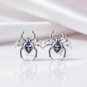 Vintage Pear Cut Diamond Spider Stud Earrings-Black Diamonds New York