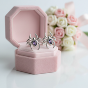 Vintage Pear Cut Diamond Spider Stud Earrings-Black Diamonds New York