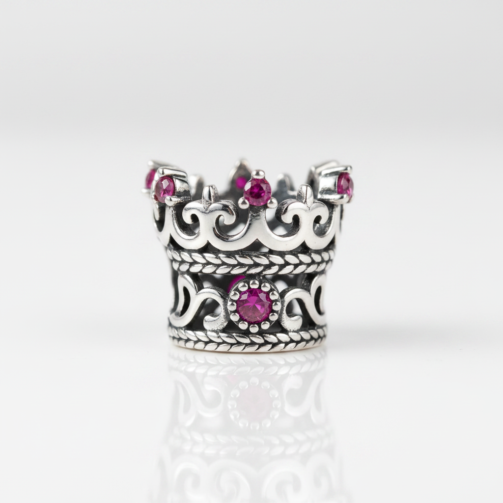 Vintage Princess Crown Charm-Black Diamonds New York