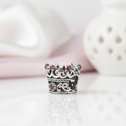 Vintage Princess Crown Charm-Black Diamonds New York