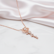 Vintage Rose Diamond Pendant Necklace & Earrings-Black Diamonds New York