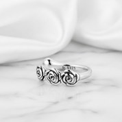 Vintage Rose Flower Clip Earring-Black Diamonds New York