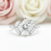 Vintage Rose Gold Princess Cut Diamond Engagement Ring-Black Diamonds New York